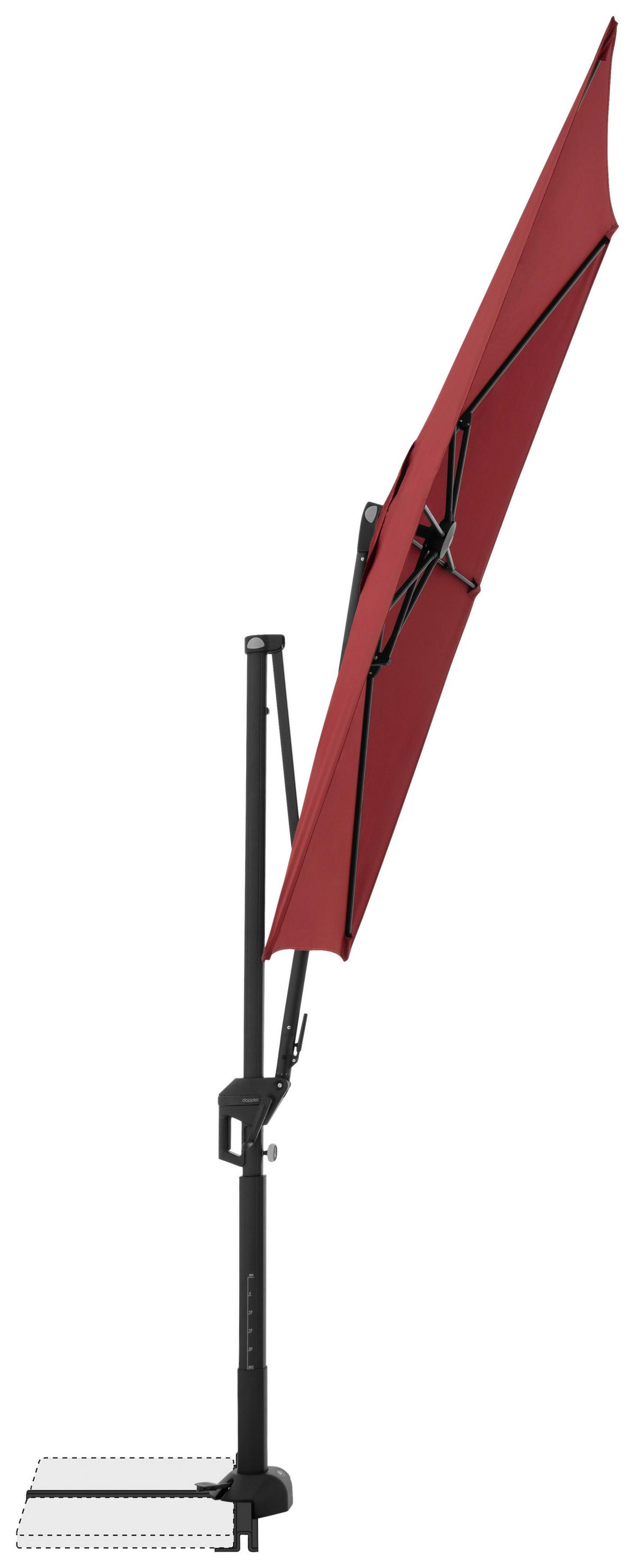 Ampelschirm Active City Bordeaux/Schwarz ca. 240x135cm - Bordeaux/Schwarz, Basics, Textil/Metall (240/135cm) - Doppler