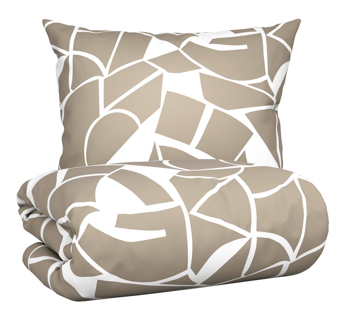 Posteljina Axel 140x200/60x80 Cm - bijela/bež, Moderno, tekstil (140/200cm) - Mömax