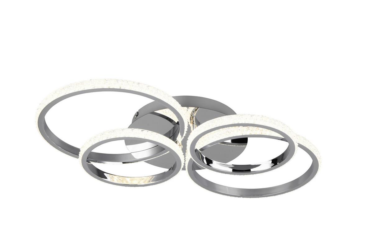 LED-Deckenleuchte Chromfarbe max. 27 Watt - Chromfarben, Design, Metall (65,5/65,5/8,5cm)