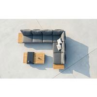 Loungegarnitur Molise Anthrazit 4-tlg. - Anthrazit/Akaziefarben, Basics, Holz/Metall (245/70/78cm) - Gardenson