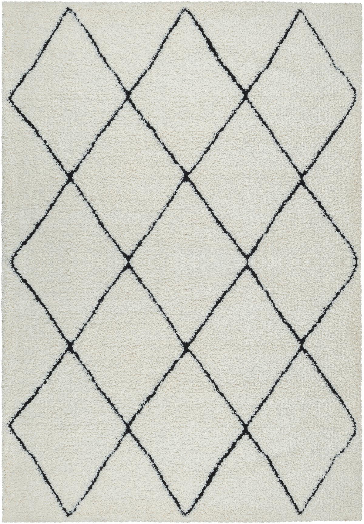 Hochflorteppich Ideal Shaggy Schwarz/Weiß ca. 160x230cm - Schwarz/Weiß, Basics, Textil (160/230cm)