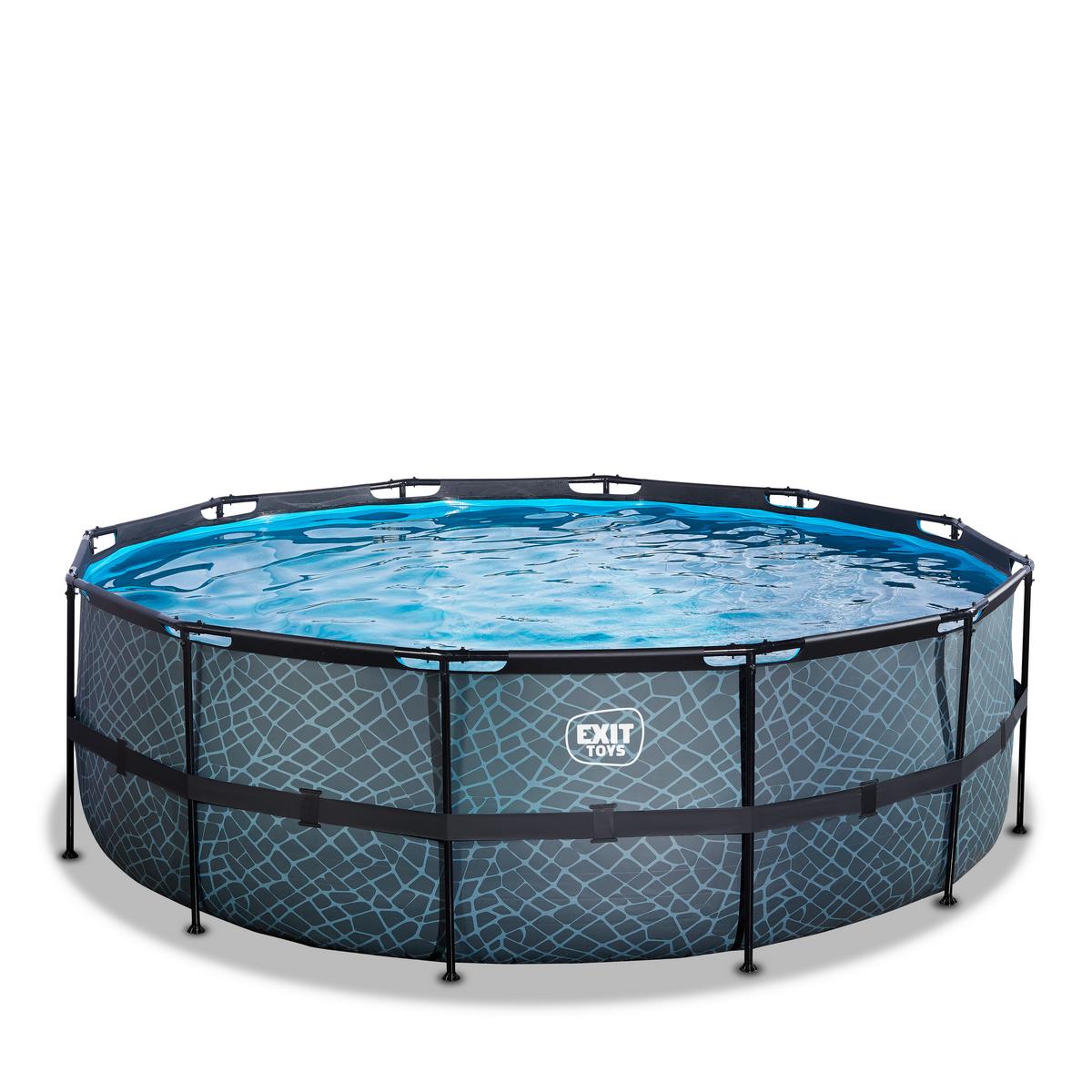 Bazen Exit Stone Pool, Ø 427cm - siva, Konvencionalno, umetna masa (427/122cm) - EXIT Toys