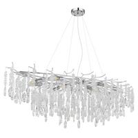 Viseća Svjetiljka Kinga - srebrne boje/prozirno, Konvencionalno, staklo/metal (150/60/120cm) - Globo