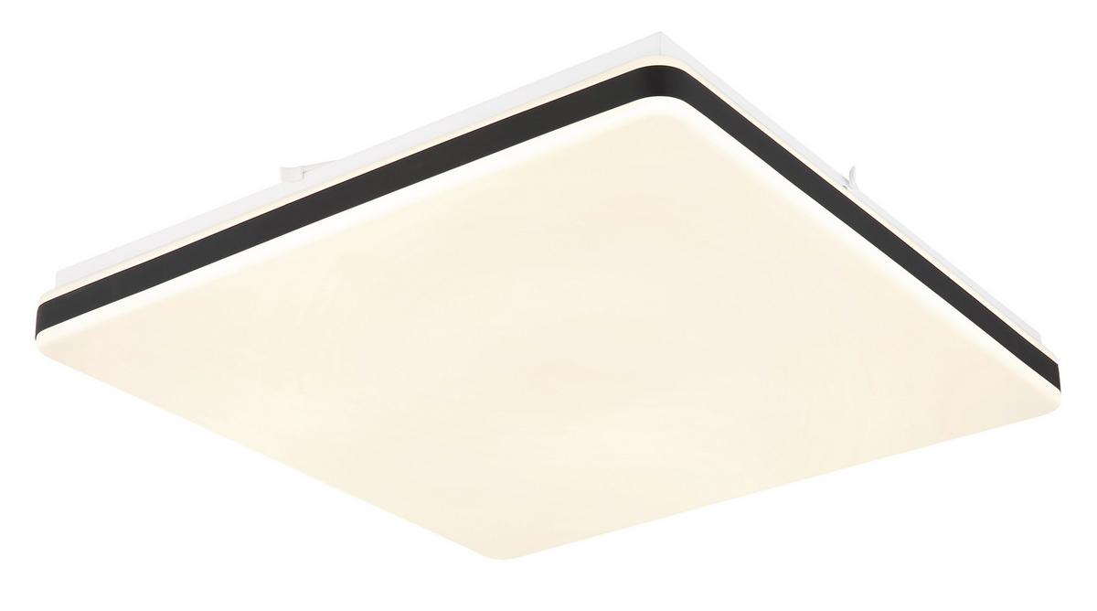 LED-DECKENLEUCHTE 48025OBSH ULLY - Weiss/Schwarz, Konventionell, Kunststoff/Metall (48,5/48,5/6,6cm) - Globo