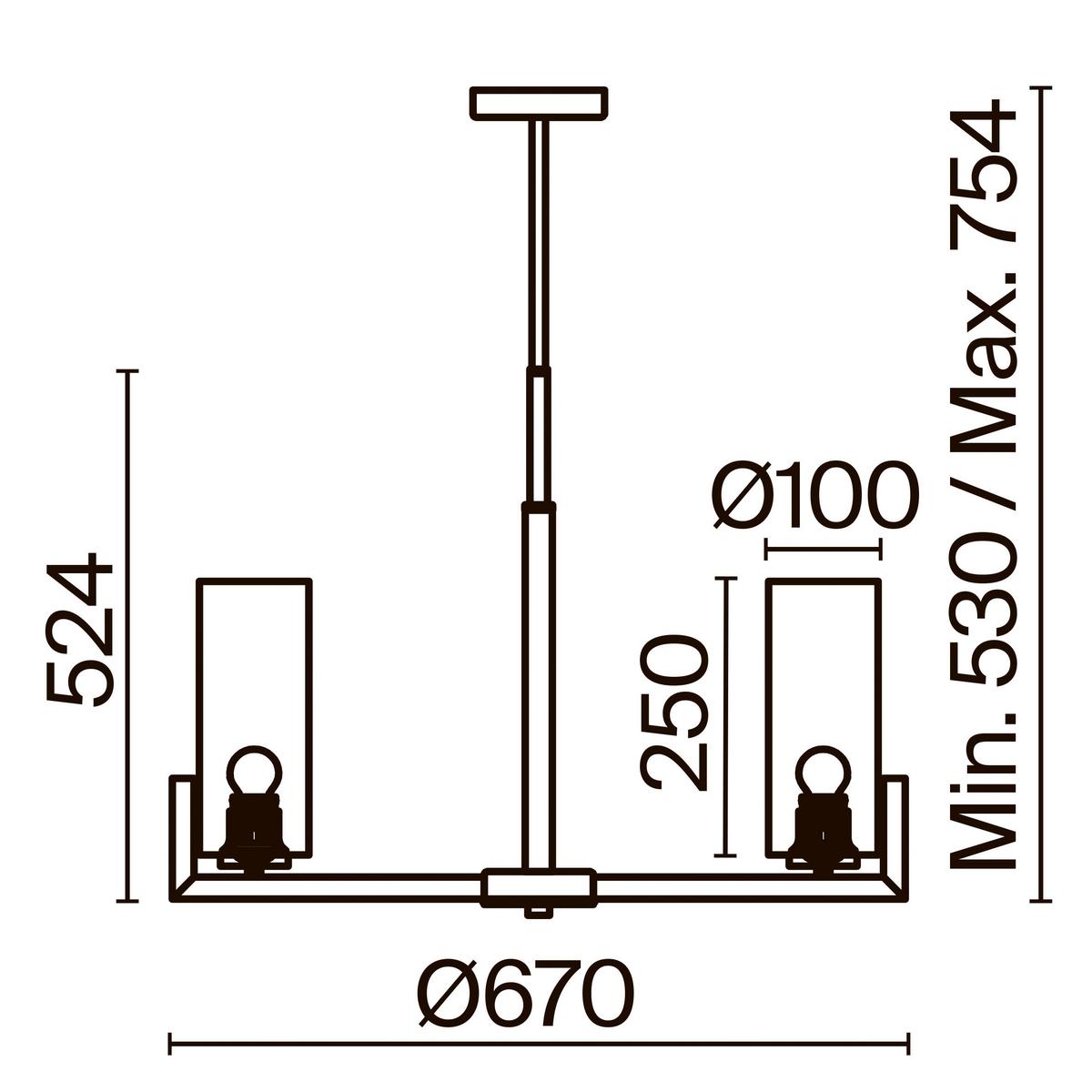 Kronleuchter Fortano Messingfarben max. 40 Watt - Messingfarben, Trend, Glas/Metall (67/52,4/67cm) - MAYTONI