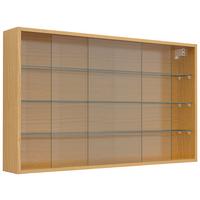 Viseča Vitrina Drivalo Xl, Barva Hrasta - medeni hrast/prosojno, Design, steklo/leseni material (100/60/15cm) - MID.YOU