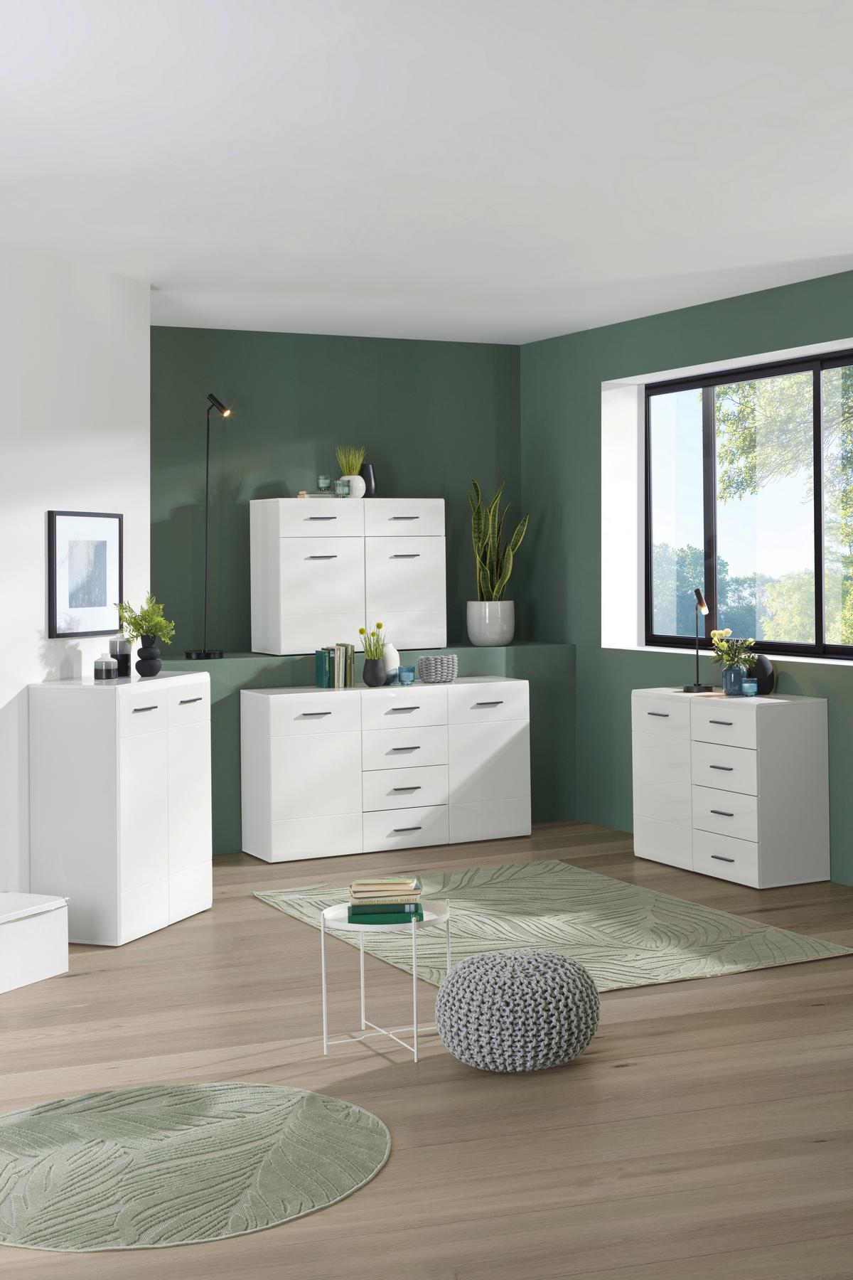 KOMODA AVANTI - biały, Basics, materiał drewnopochodny/tworzywo sztuczne (150/84,6/41,6cm) - MID.YOU