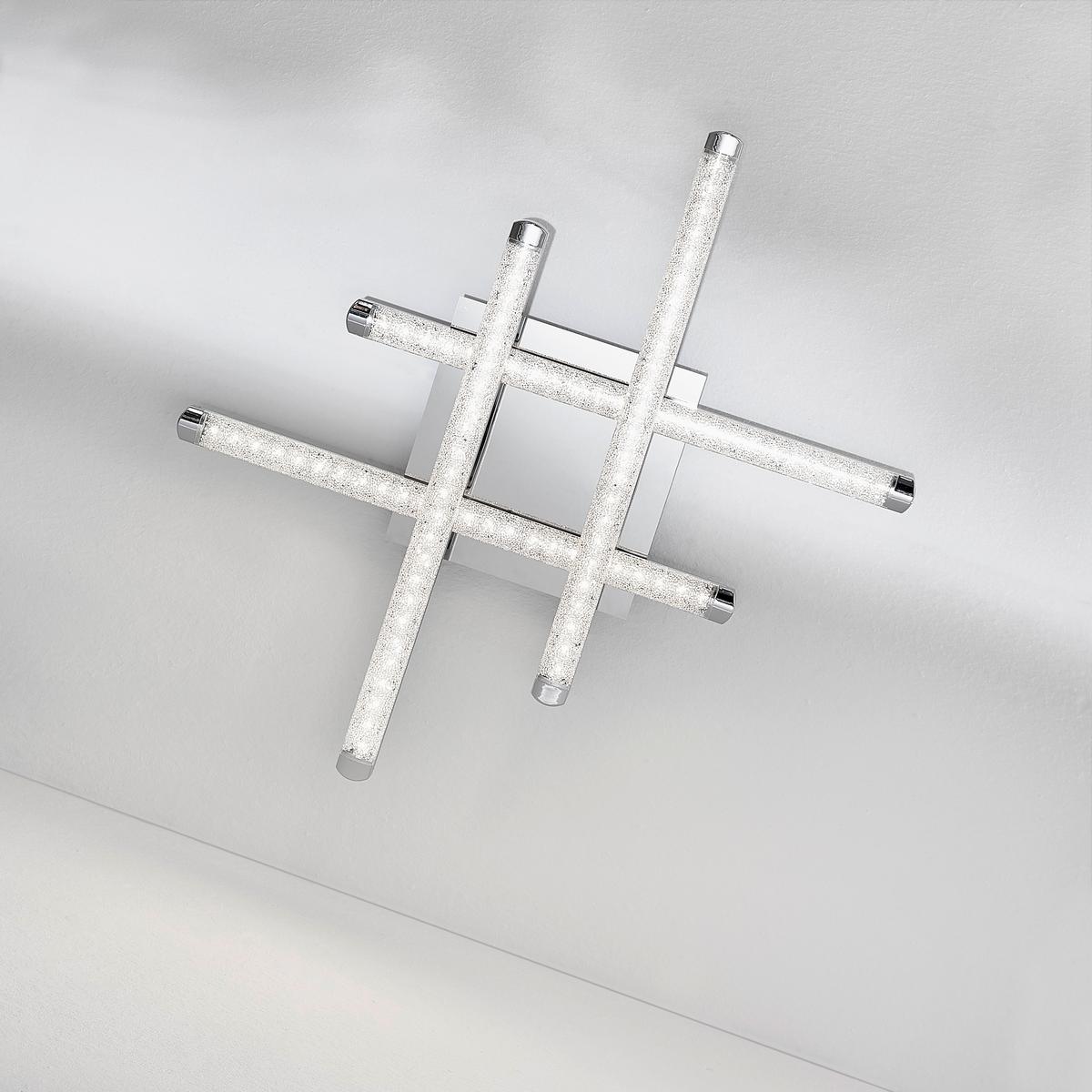 LAMPA SUFITOWA LED GIGA III *SBN* - przejrzysty, Konventionell, tworzywo sztuczne/metal (50,5/50,5/7cm) - Novel