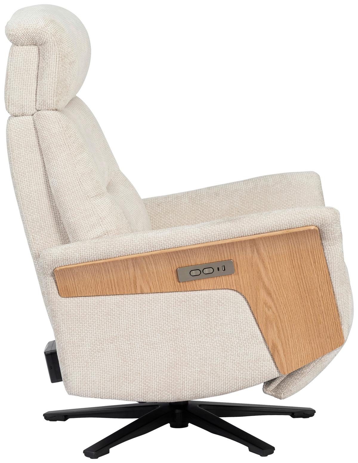 Tv Fotelj Rio - črna/barve hrasta, Moderno, kovina/tekstil (75/106/87cm)