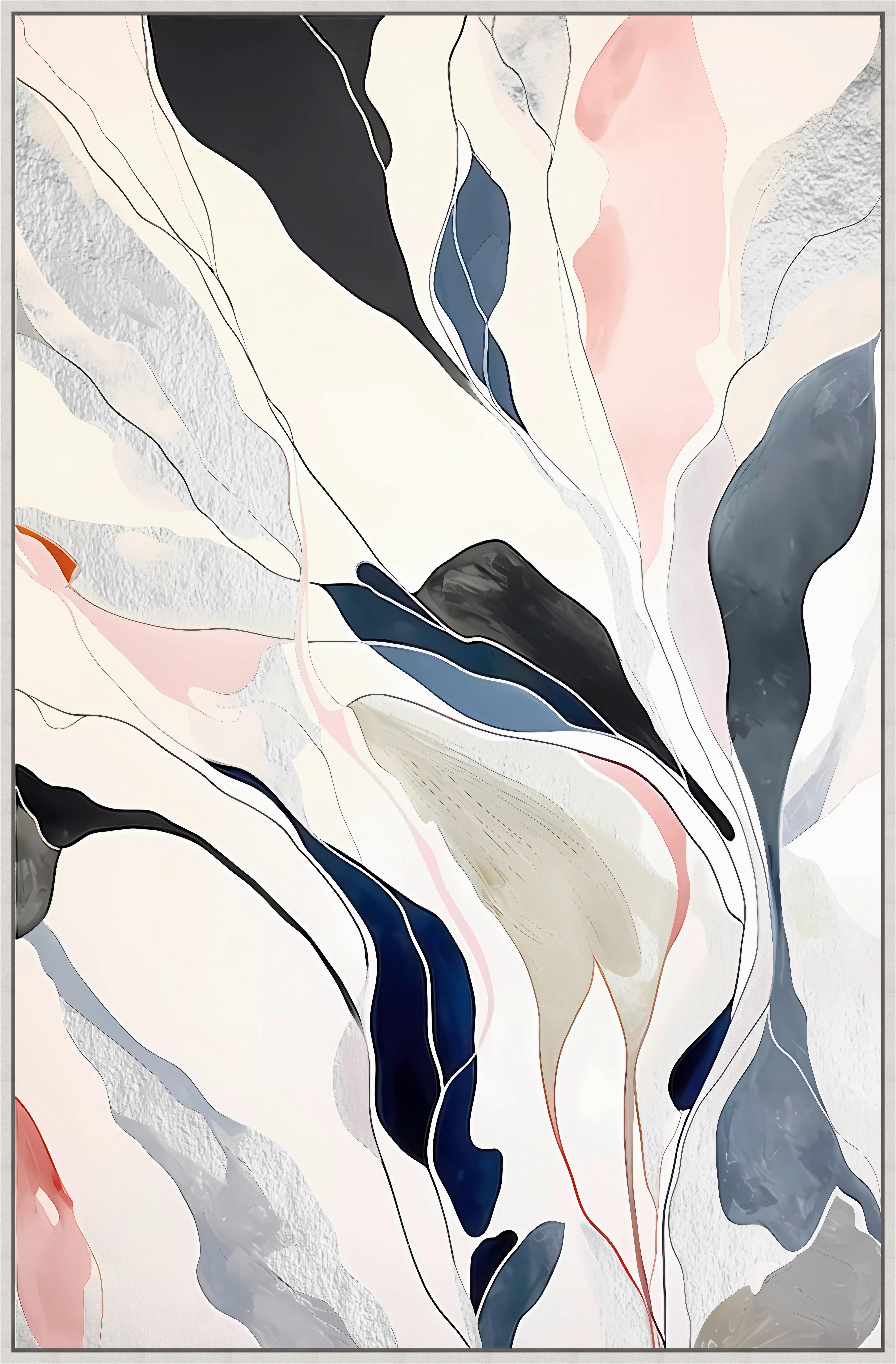 Keilrahmenbild Lotta ca. 60x90cm - Blau/Blaugrau, MODERN, Holzwerkstoff/Kunststoff (60/90cm) - Premium Living