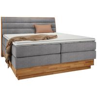 Boxspringbett Marissa in Hellgrau ca. 180x200cm - Hellgrau, KONVENTIONELL, Holz/Kunststoff (180/200cm) - Premium Living