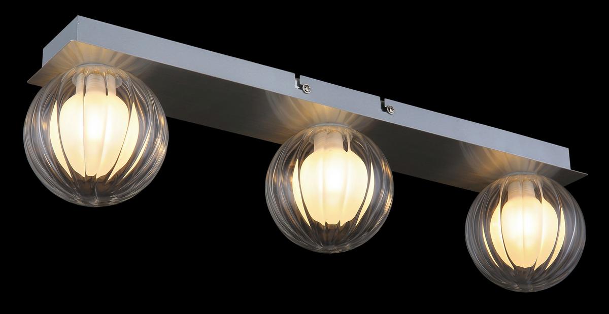 Badezimmer-Deckenleuchte Ander Klar max. 10 Watt - Klar, KONVENTIONELL, Glas/Metall (50/10/12,5cm) - Globo
