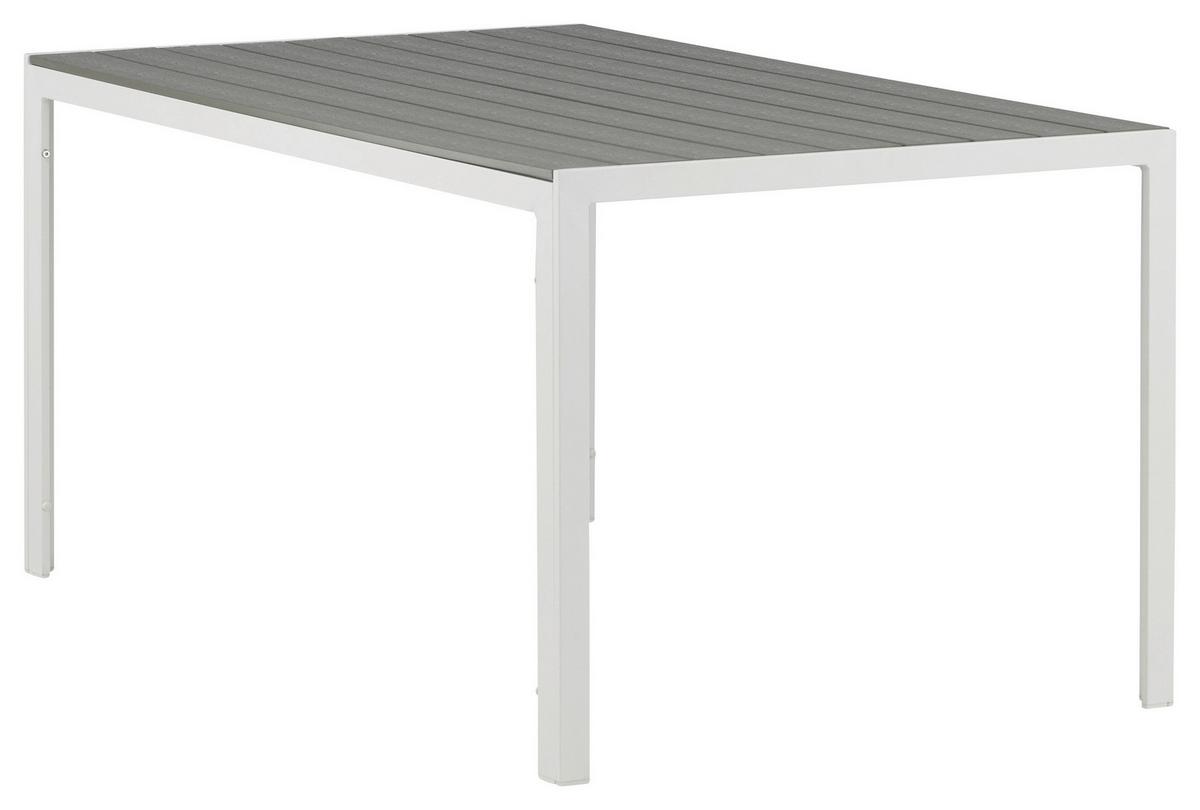 Gartentisch Break ca. 150x90 cm Grau/Weiß - Weiß/Grau, KONVENTIONELL, Holz/Metall (150/90/75cm) - Gardenson