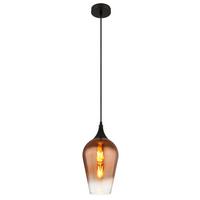 HÄNGELEUCHTE 15552H1 - Schwarz/Kupferfarben, Design, Glas/Metall (18/120cm) - Globo