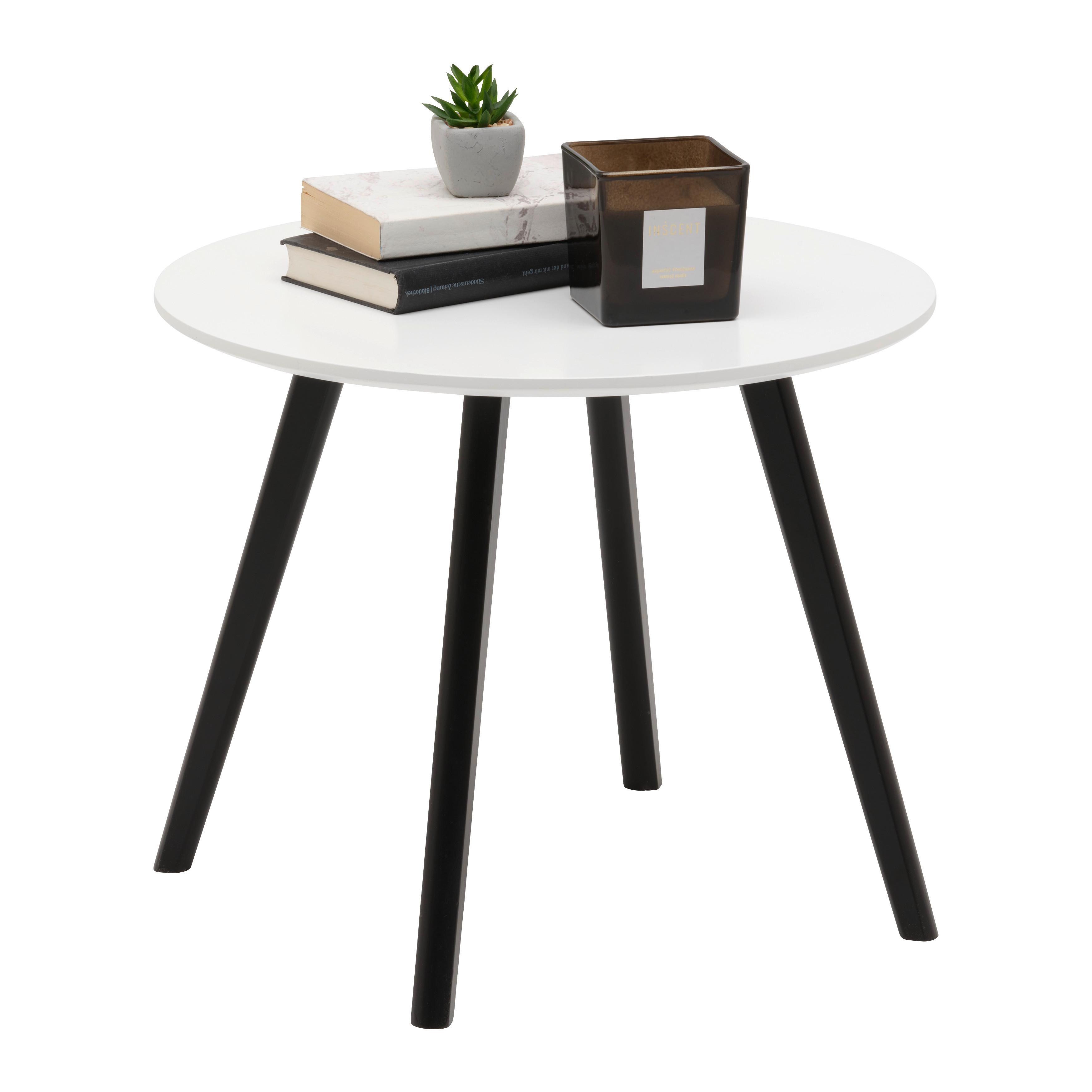 Stočić Wave - bela/crna, Moderno, drvo/pločasti materijal (50/41,5cm) - Modern Living