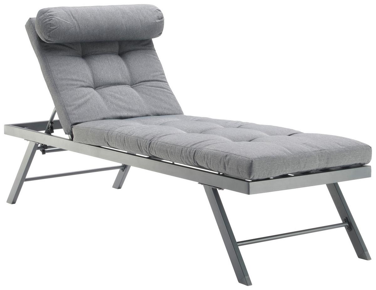 Gartenliege in Grau - Grau, Modern, Textil/Metall (199/40/67cm) - Mömax