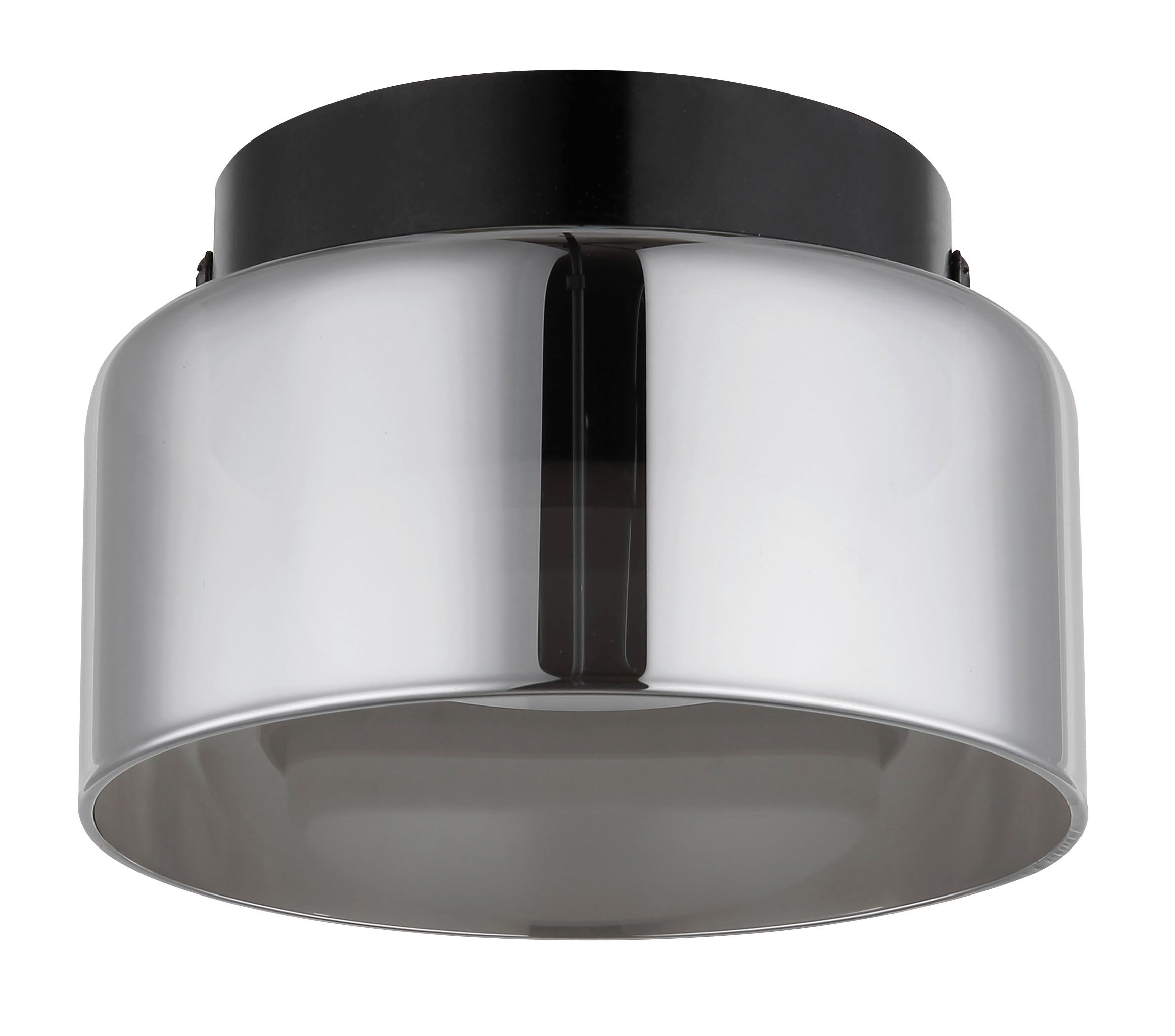 Led-deckenleuchte 16055ds Higgins - Schwarz/Grau, Design, Glas/Metall (13/8,5cm) - Globo