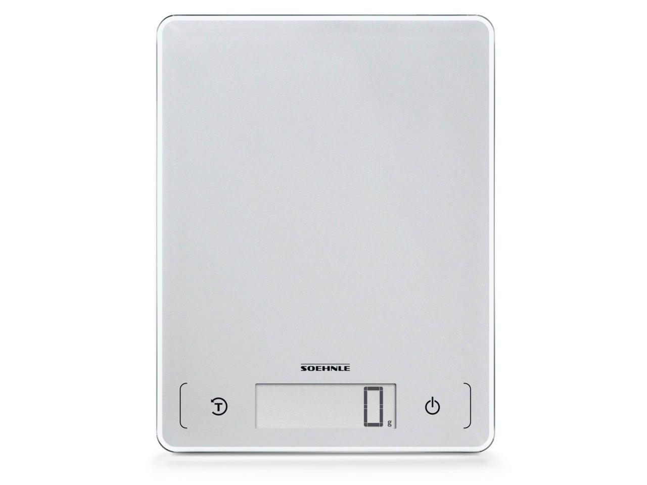 WAGA KUCHENNA ELEKTRYCZNA 61504 - kolor srebrny, Basics, tworzywo sztuczne/szkło (17/0,99/22cm) - Soehnle