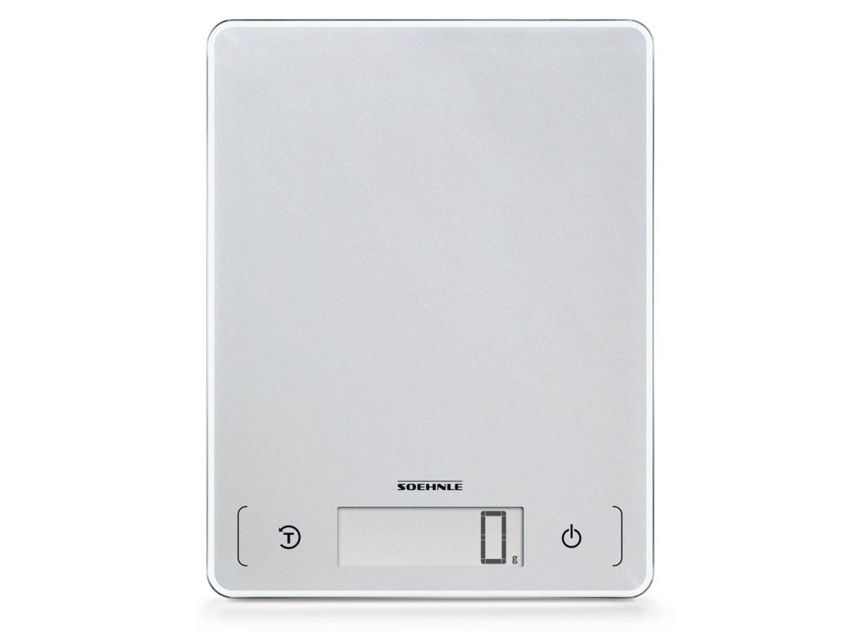 WAGA KUCHENNA ELEKTRYCZNA 61504 - kolor srebrny, Basics, tworzywo sztuczne/szkło (17/0,99/22cm) - Soehnle