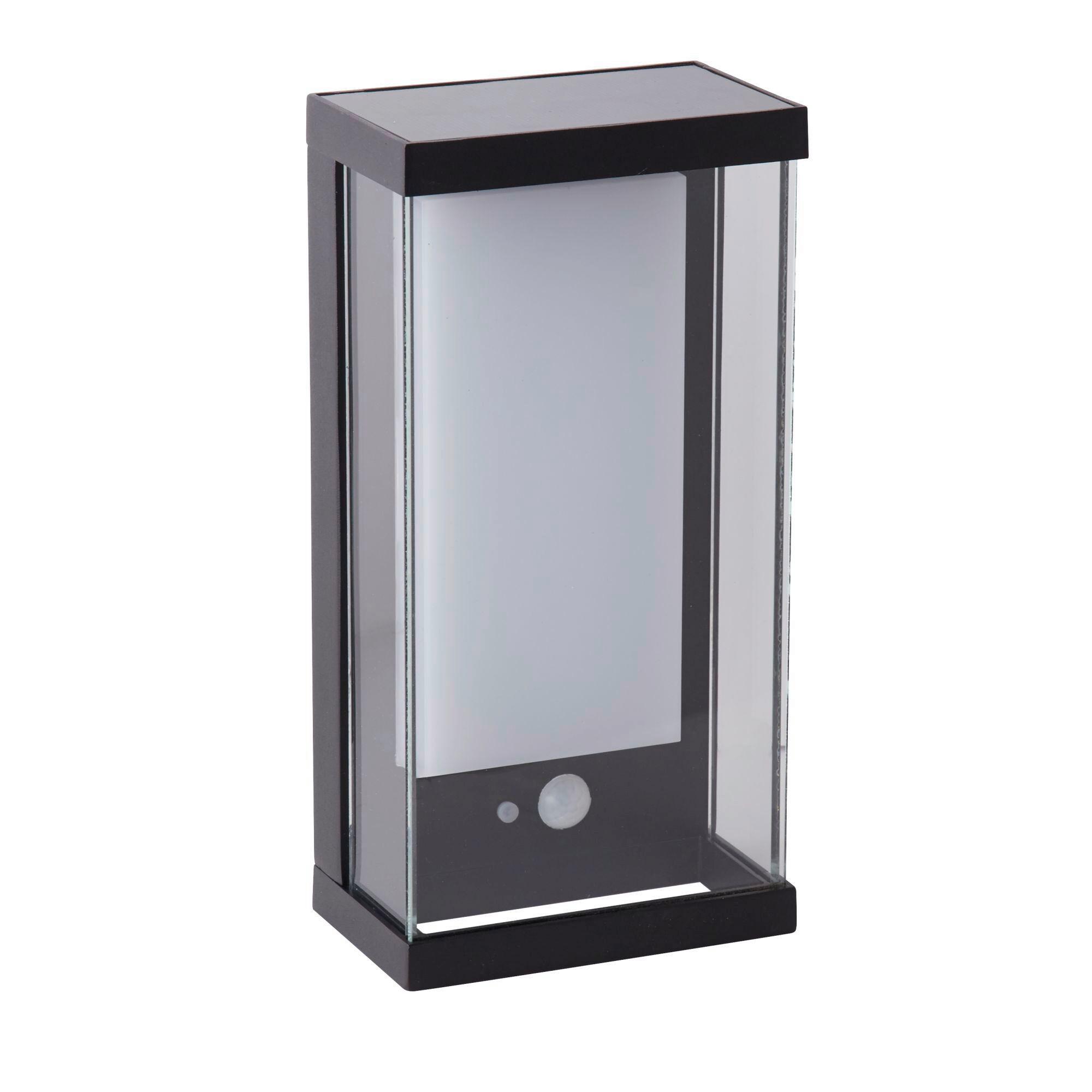 Szolárlámpa 67419bk Solar Wandleuchte - fekete/fehér, Design, üveg/fém (12,6/25,3/25.3cm)