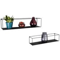 Wandregalset in Schwarz - Schwarz, MODERN, Metall (65/60/15/13/15/13cm) - Mömax