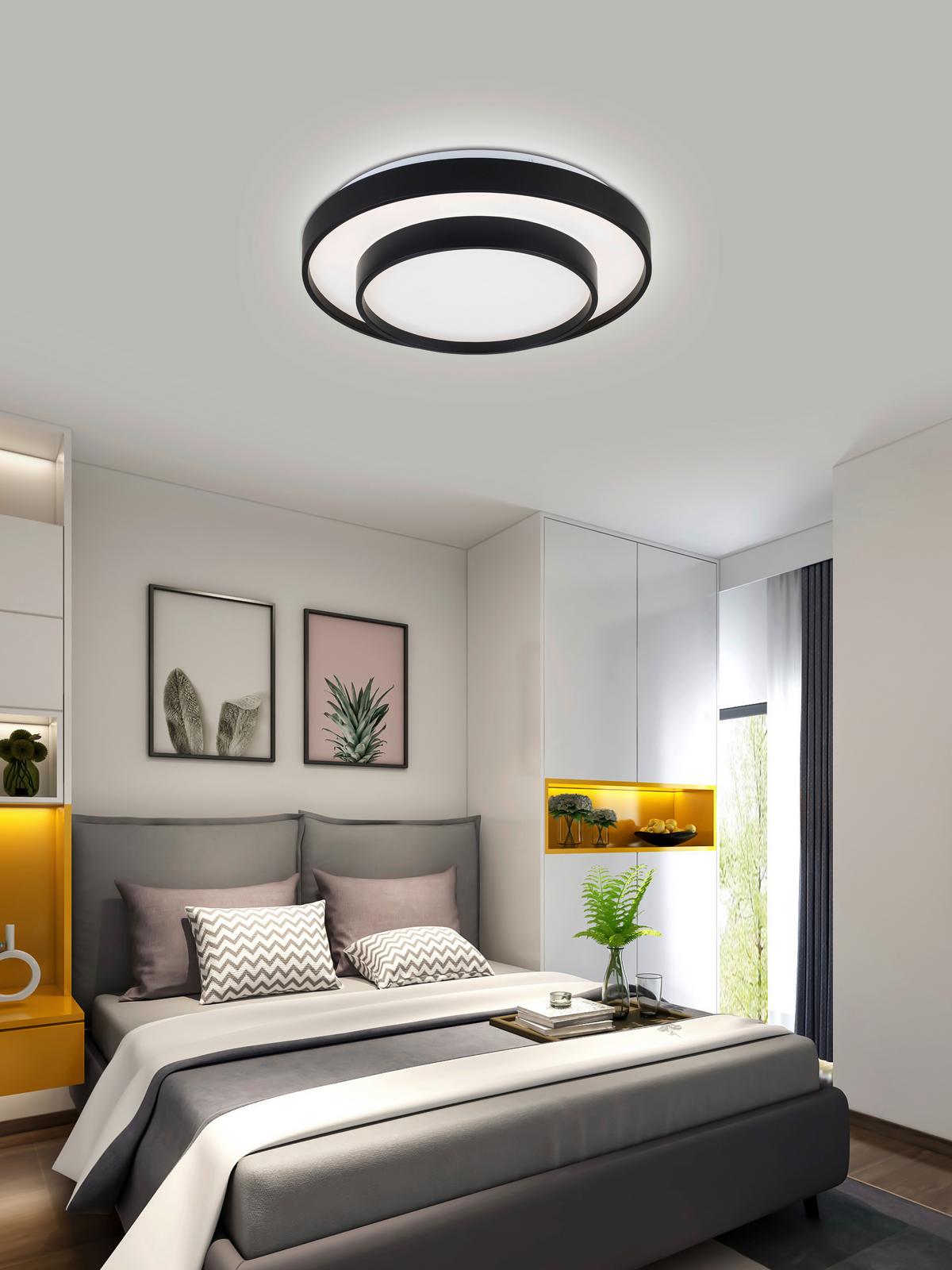 LAMPA SUFITOWA LED RIKU - czarny, Modern, tworzywo sztuczne/metal (48/8,5cm) - Bessagi Home