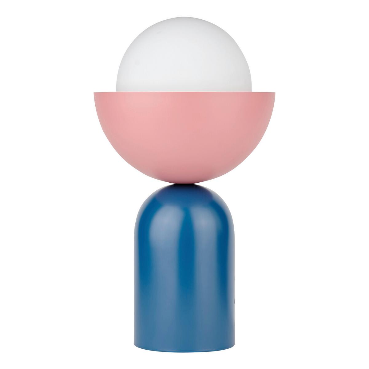 LAMPA STOŁOWA DECOR BOWL TABLE E14 BL - różowy/niebieski, Basics, metal/szkło (20/36,5cm) - Osram