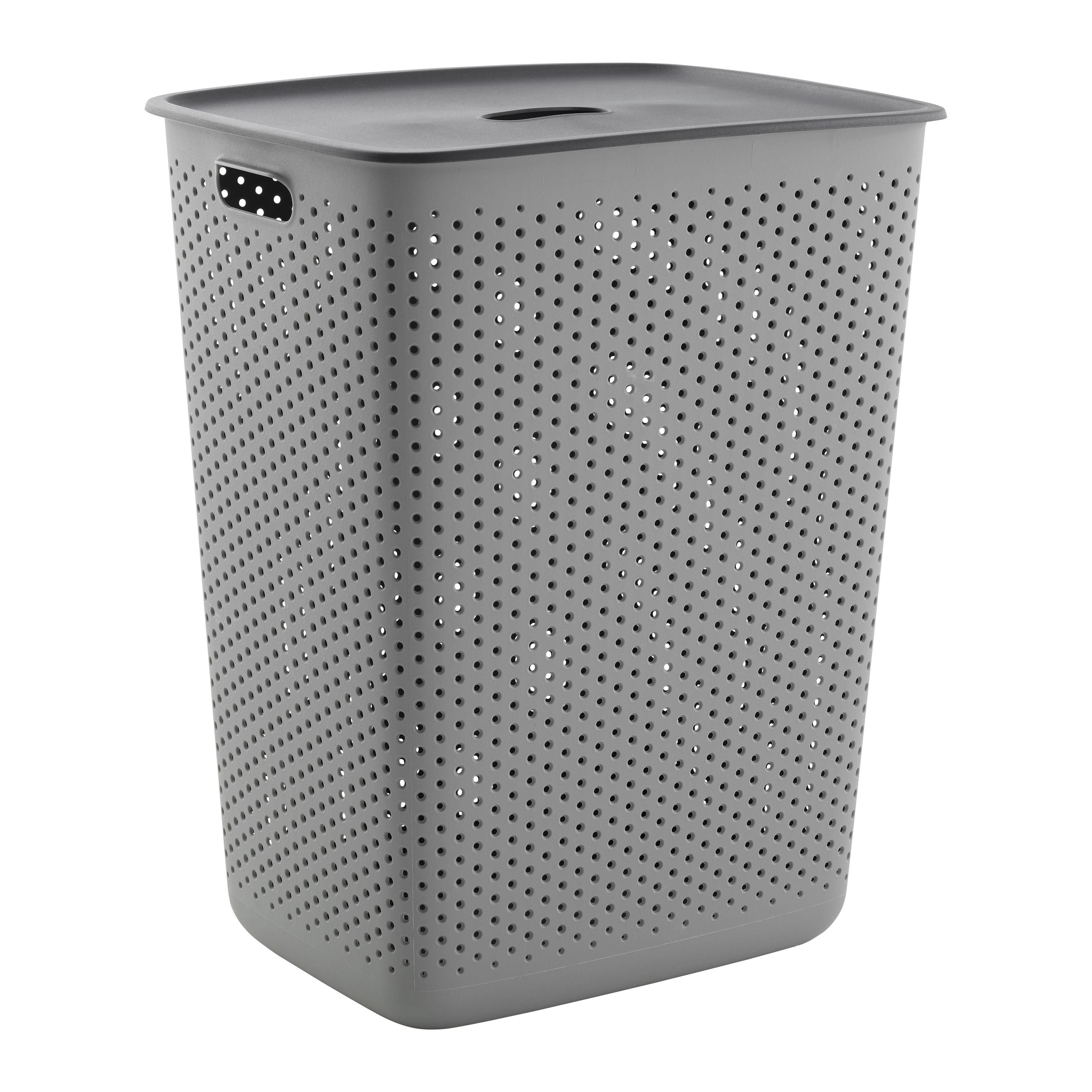 Wäschetonne Maja Grau/Schwarz ca. 60 l - Schwarz/Grau, MODERN (45/34/58cm) - Mömax