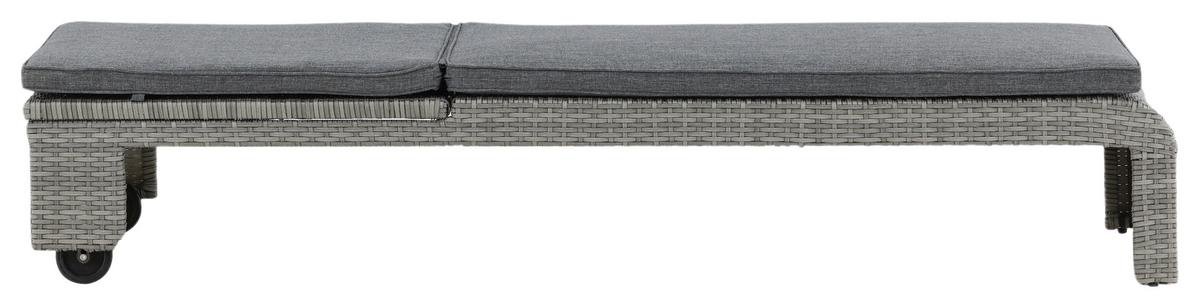 Sonnenliege London ca. 60x32x196 cm Grau - Grau, KONVENTIONELL, Kunststoff/Textil (60/32/196cm) - Gardenson