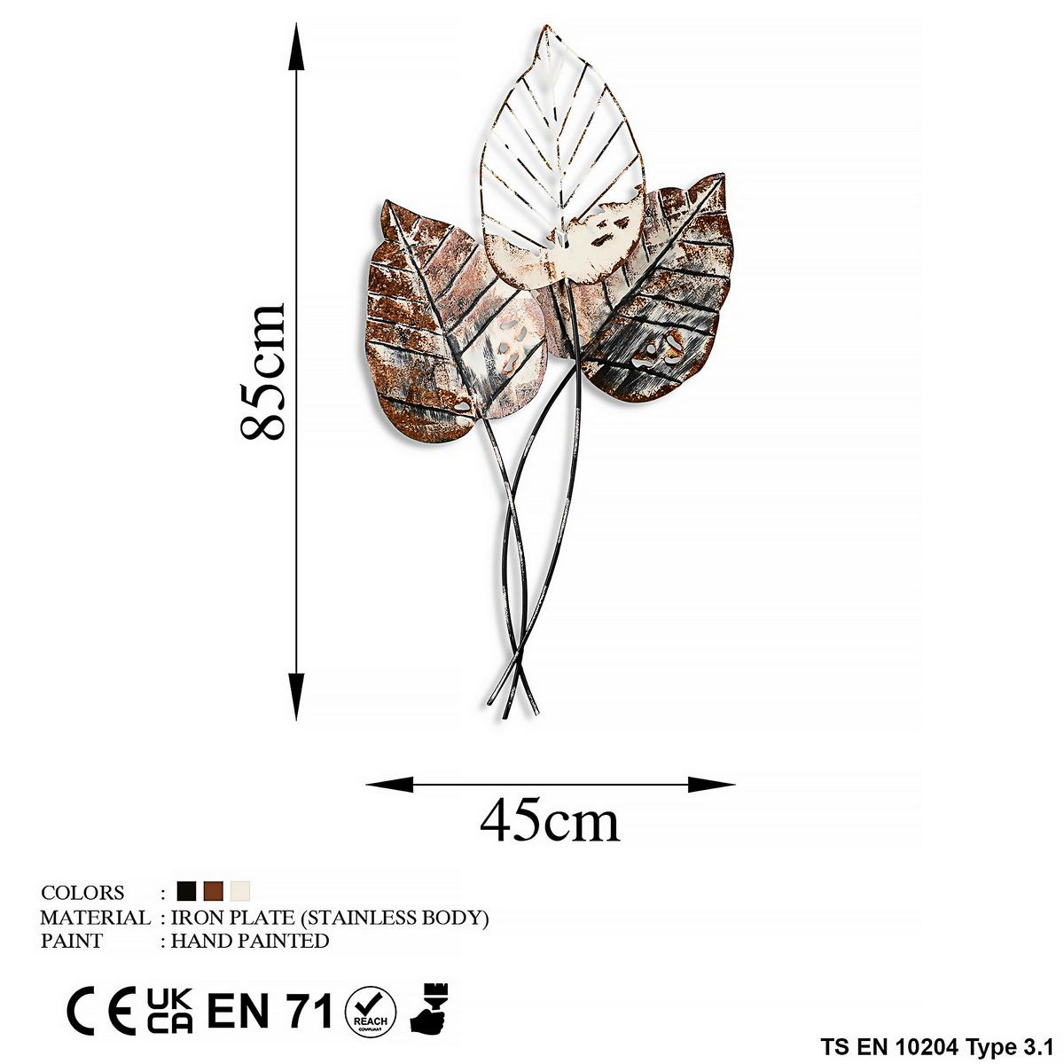 OBRAZ METALOWY FALL 1 - czarny/brązowy, Basics, metal (45/85cm)