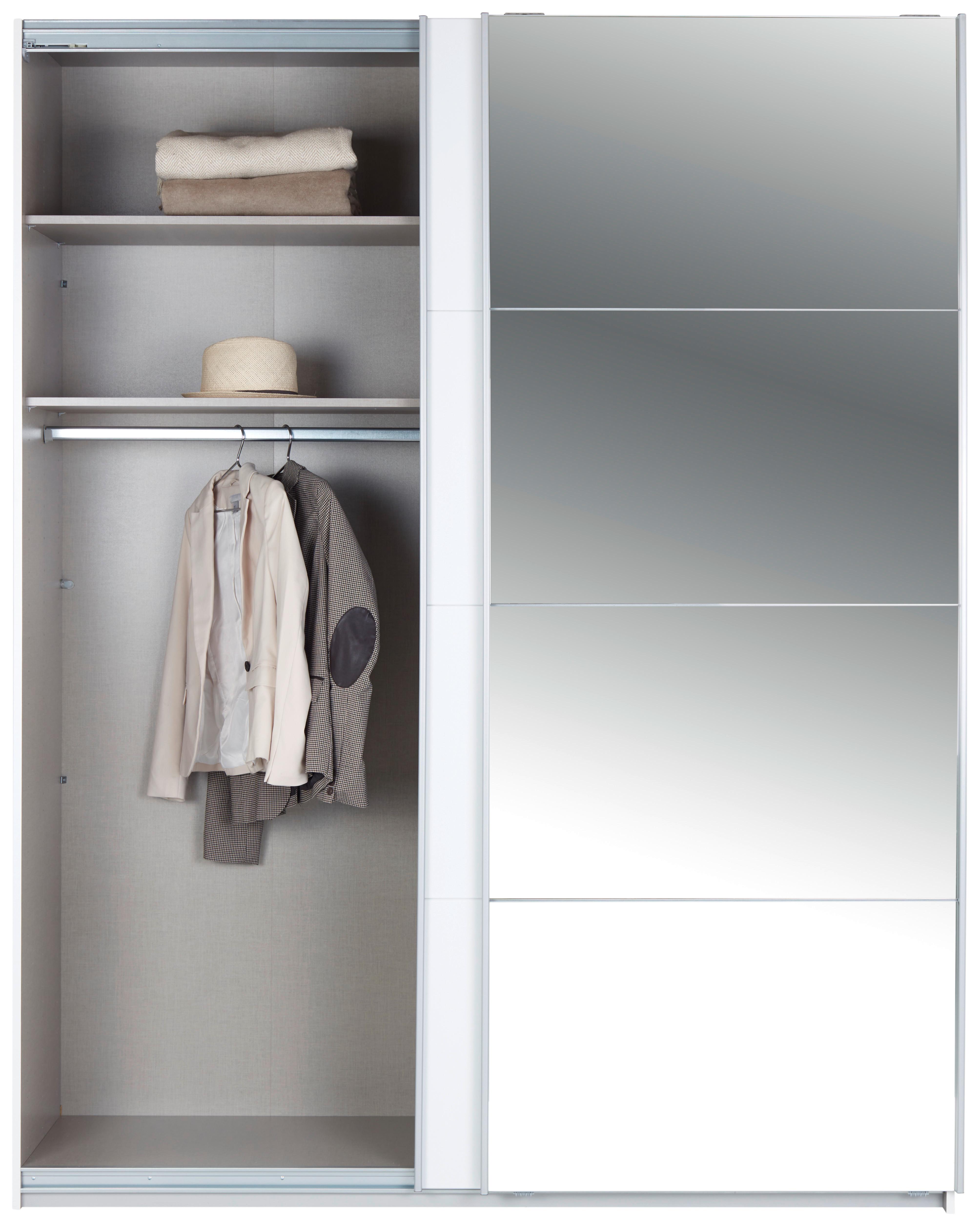 Ormar S Kliznim Vratima Feldkirch 11 - bijela/boje aluminija, Moderno, drvni materijal/metal (181/229/62cm) - Modern Living