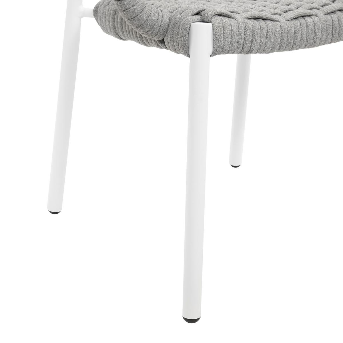 KRZESŁO OGRODOWE ANTONIA - biały/szary, Modern, metal/tkanina (58/76/59cm) - Bessagi Garden