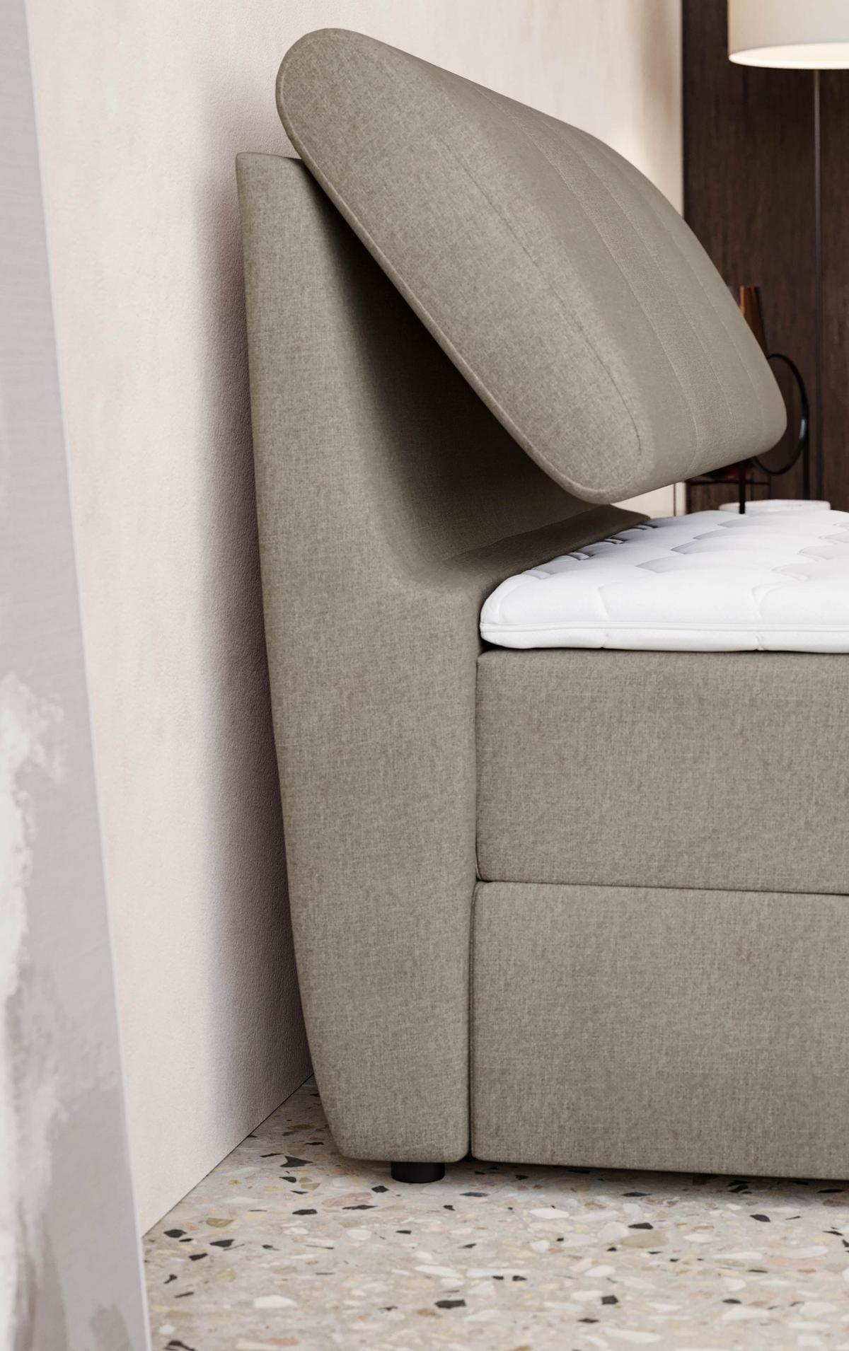 Box Ágy Cooper - taupe, Konventionell, faalapú anyag/textil (140/200cm)