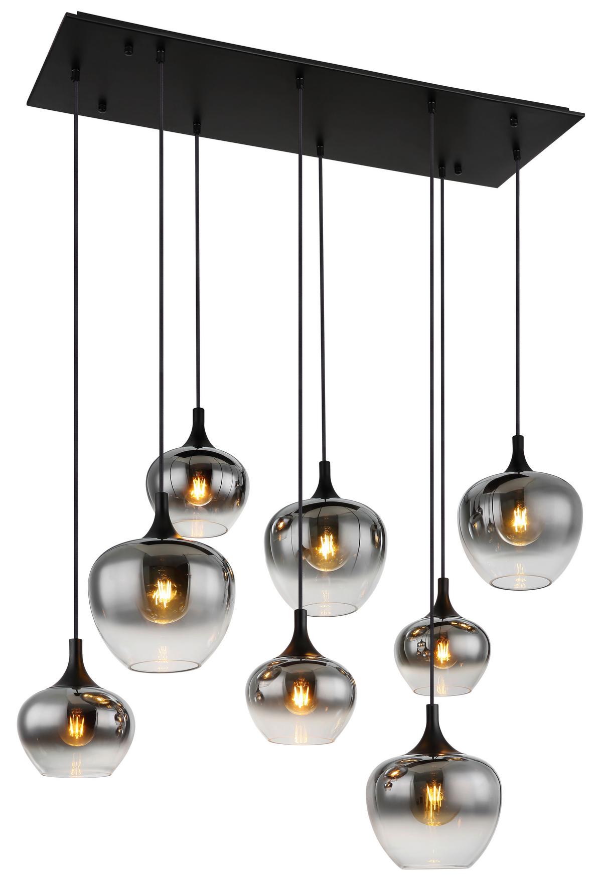 Hängeleuchte Maxy max. 40 Watt - Schwarz, Design, Glas/Metall (105/45/120cm) - Globo