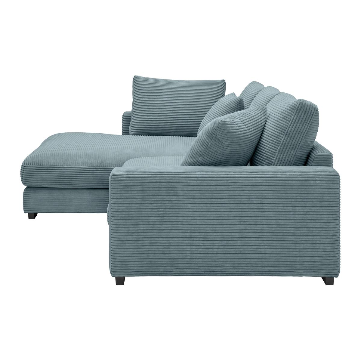 Ecksofa Pedro Petrol - Petrol/Schwarz, MODERN, Kunststoff/Textil (190/300cm) - Mömax