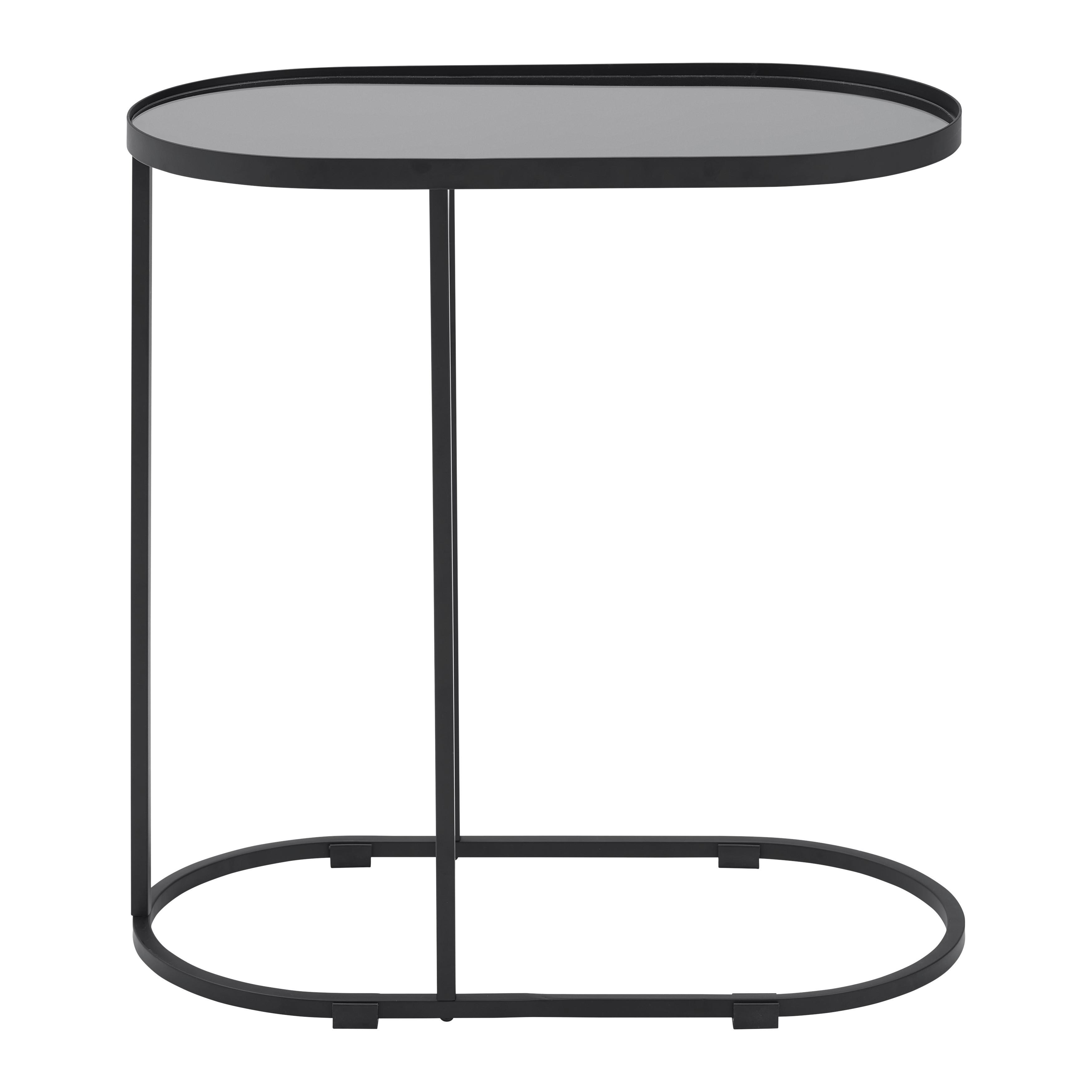 SIDOBORD NOBILE -SB- - svart, Modern, metall/glas (55/55/29cm) - Mömax