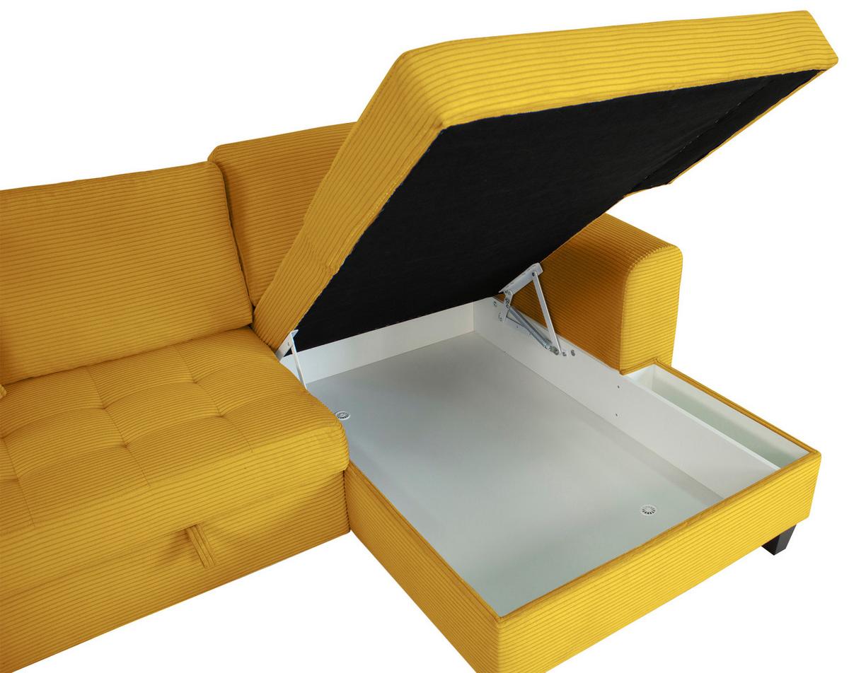Kutna Garnitura Moritz - boje senfa, Trend, tekstil (265/155cm) - Modern Living