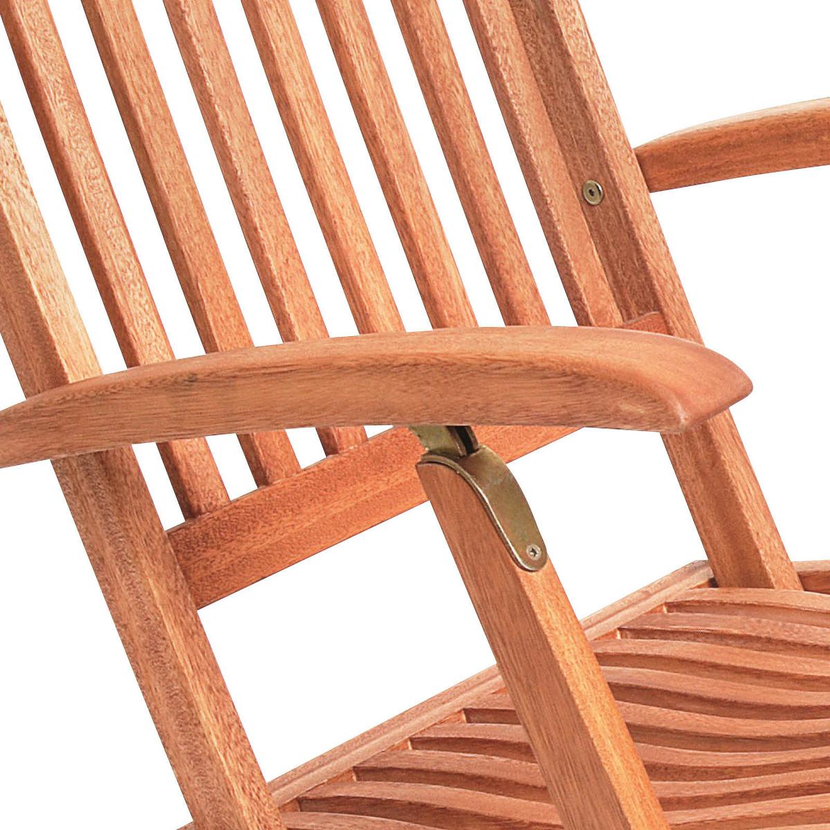 Garten-Relaxliege Deckchair aus Eukalyptus Natur - Naturfarben, KONVENTIONELL, Holz (58/92/144cm) - Gardenson