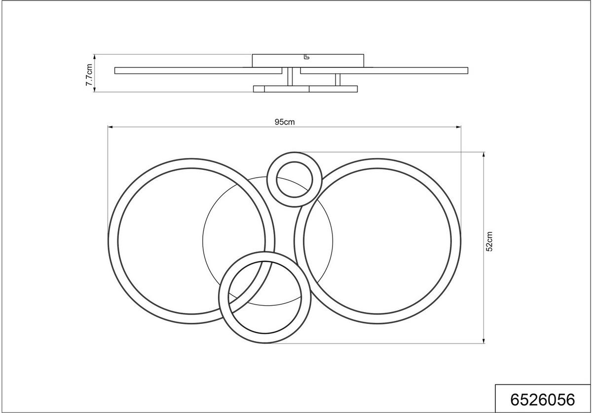 Stropna Led-svetilka Klause - srebrne barve/barve niklja, Moderno, kovina/umetna masa (95/52/7,7cm) - Mömax