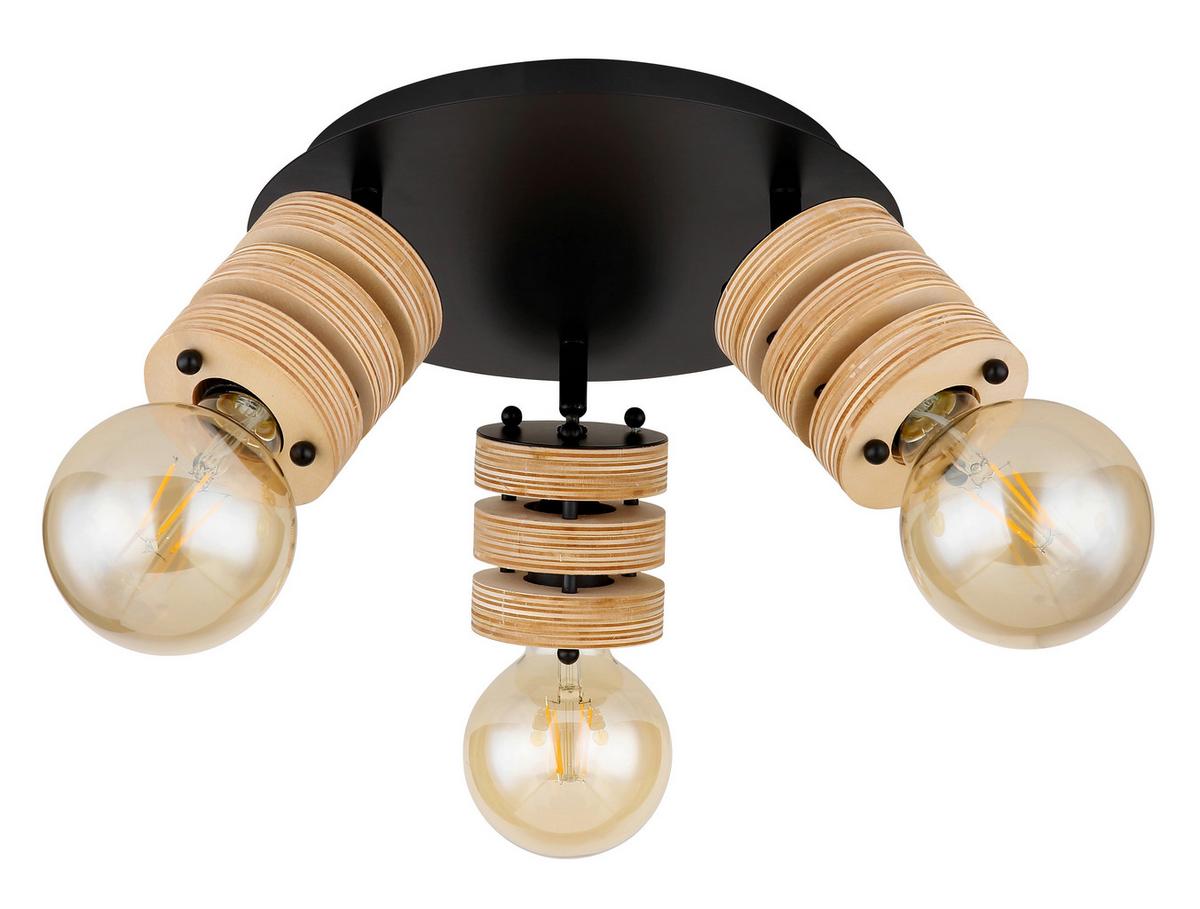 Reflektor Angeline - črna/rjava, Design, kovina/leseni material (28/17,5cm) - Globo