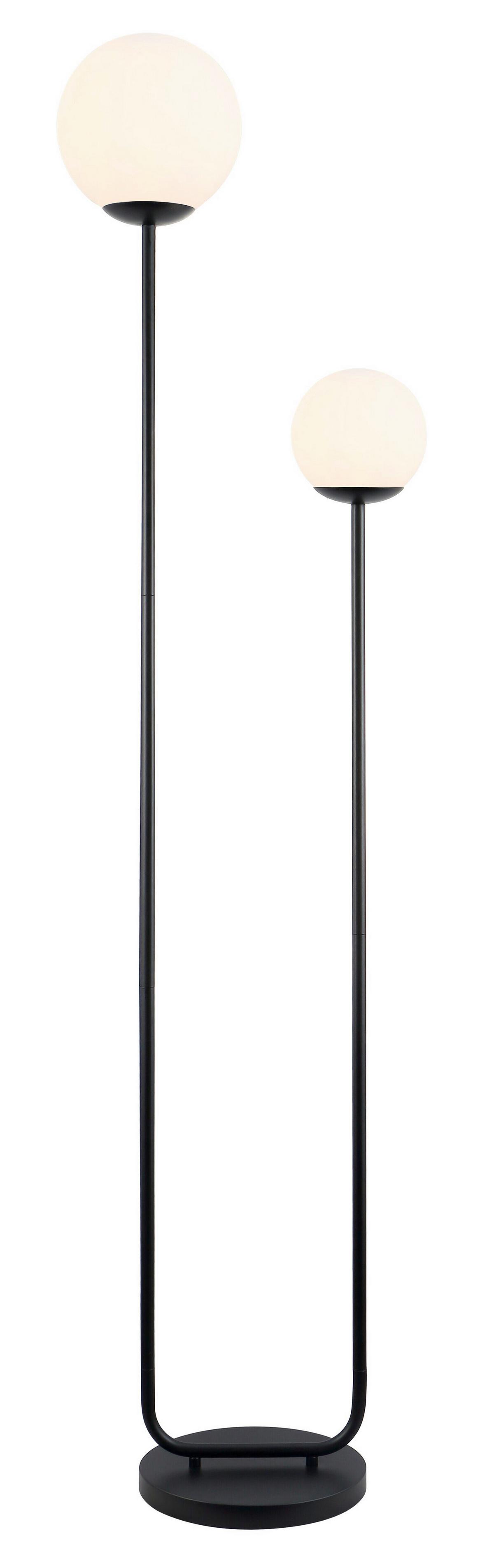 Stehleuchte Sehr Schwarz/Weiß max. 25 Watt - Schwarz/Weiß, MODERN, Glas/Metall (35/160cm)