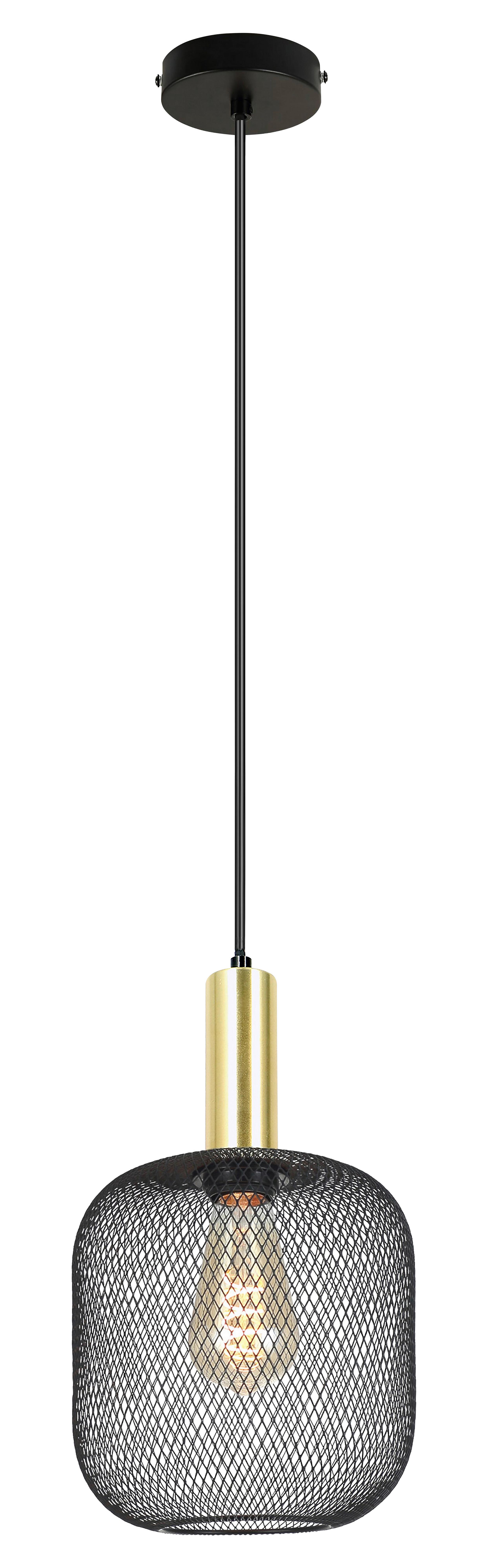 Lampă suspendată Drato - auriu/negru, Modern, metal (20/120cm) - Mömax
