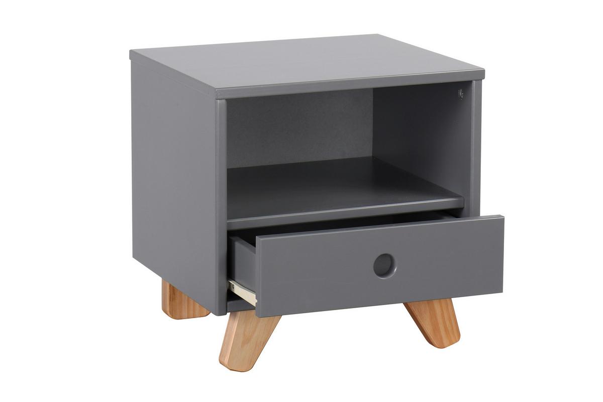 Nachtkästchen Grau - Naturfarben/Grau, Design, Holz/Holzwerkstoff (40/40/35cm) - Livetastic