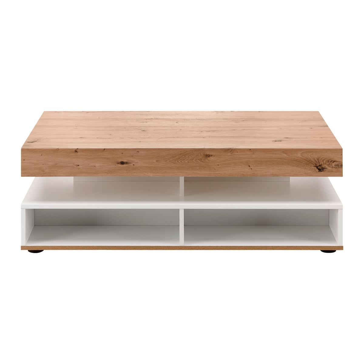 Măsuță de cafea CARA - alb/culoare lemn stejar, Modern (110/60/38cm) - Bessagi Home