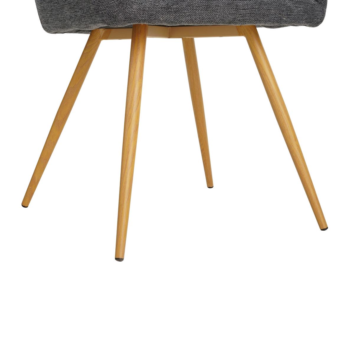 KRZESŁO Z PODŁOKIETNIKAMI MELINDA - antracytowy/kolor naturalny, Modern, metal/tkanina (56/81,5/63cm) - MID.YOU