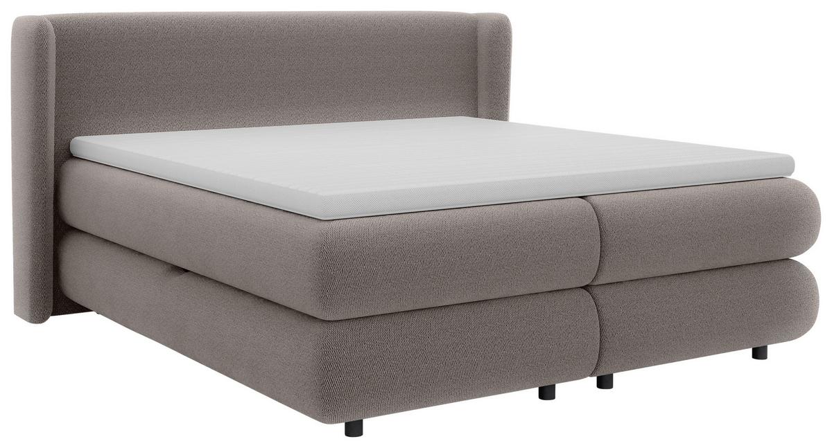 Boxspring Krevet Elodie - crna/taupe, Konvencionalno, tekstil/plastika (160/200cm) - Premium Living