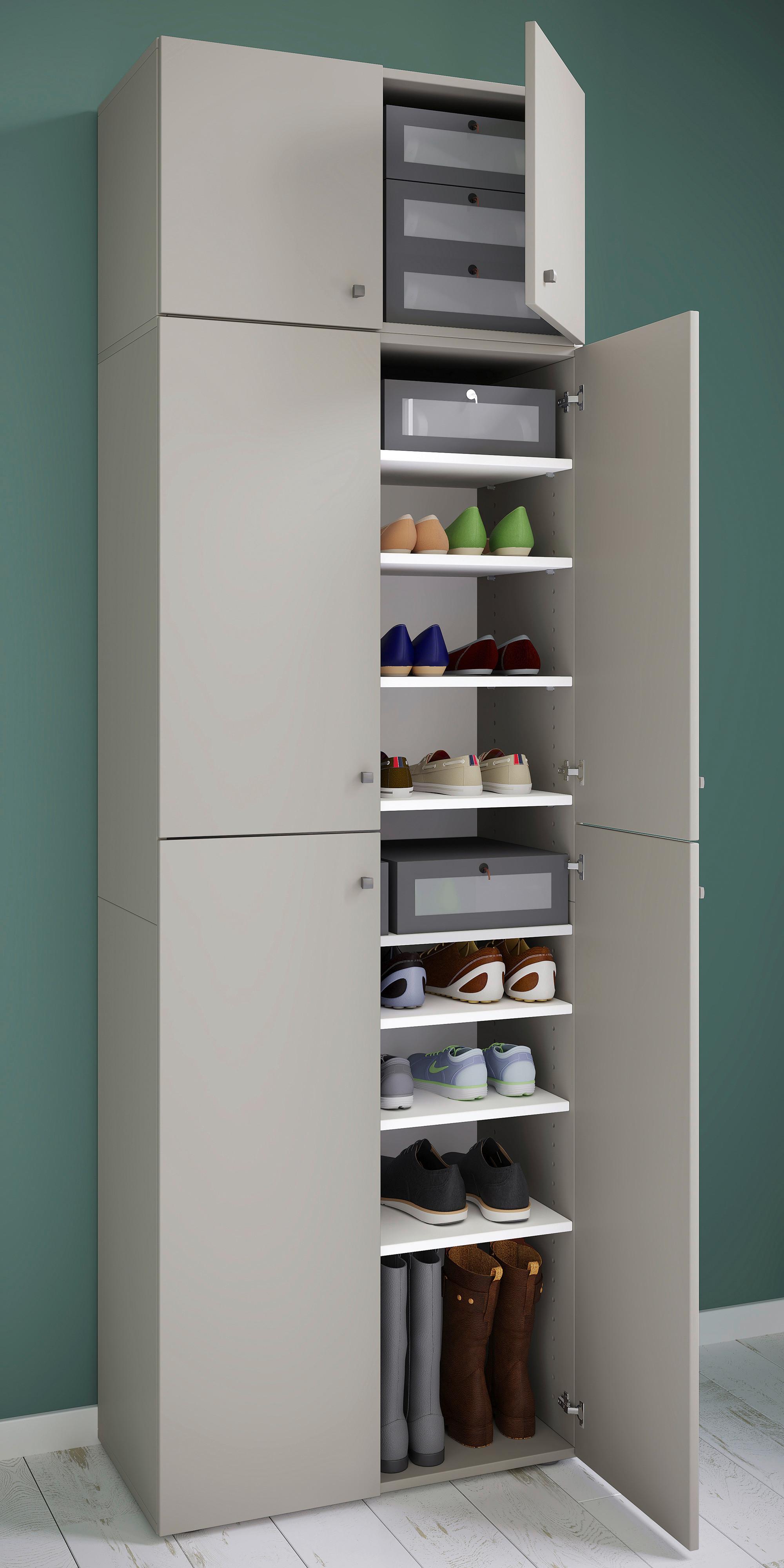 Schuhschrank Lona XXL ca.70x223x39cm Grau - Schwarz/Grau, MODERN, Holzwerkstoff/Kunststoff (70/223/39cm) - MID.YOU