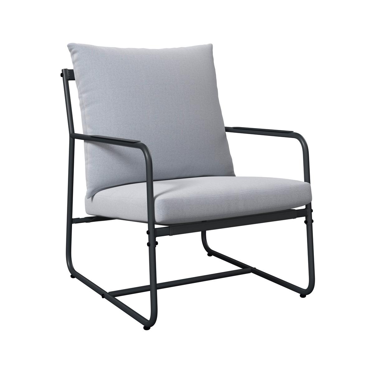 Gartenset Koni Hellgrau/Dunkelgrau, 5-teilig - Dunkelgrau/Hellgrau, Basics, Textil/Metall