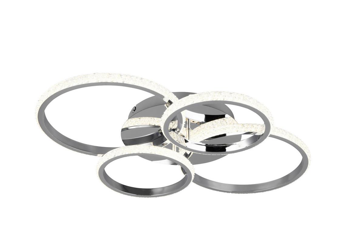 LED-Deckenleuchte Chromfarbe max. 27 Watt - Chromfarben, Design, Metall (65,5/65,5/8,5cm)