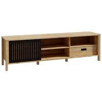 TV-Element Jytana Schwarz/Eichefarben - Eichefarben/Schwarz, Modern, Holzwerkstoff (174,8/49,9/40,2cm) - Premium Living